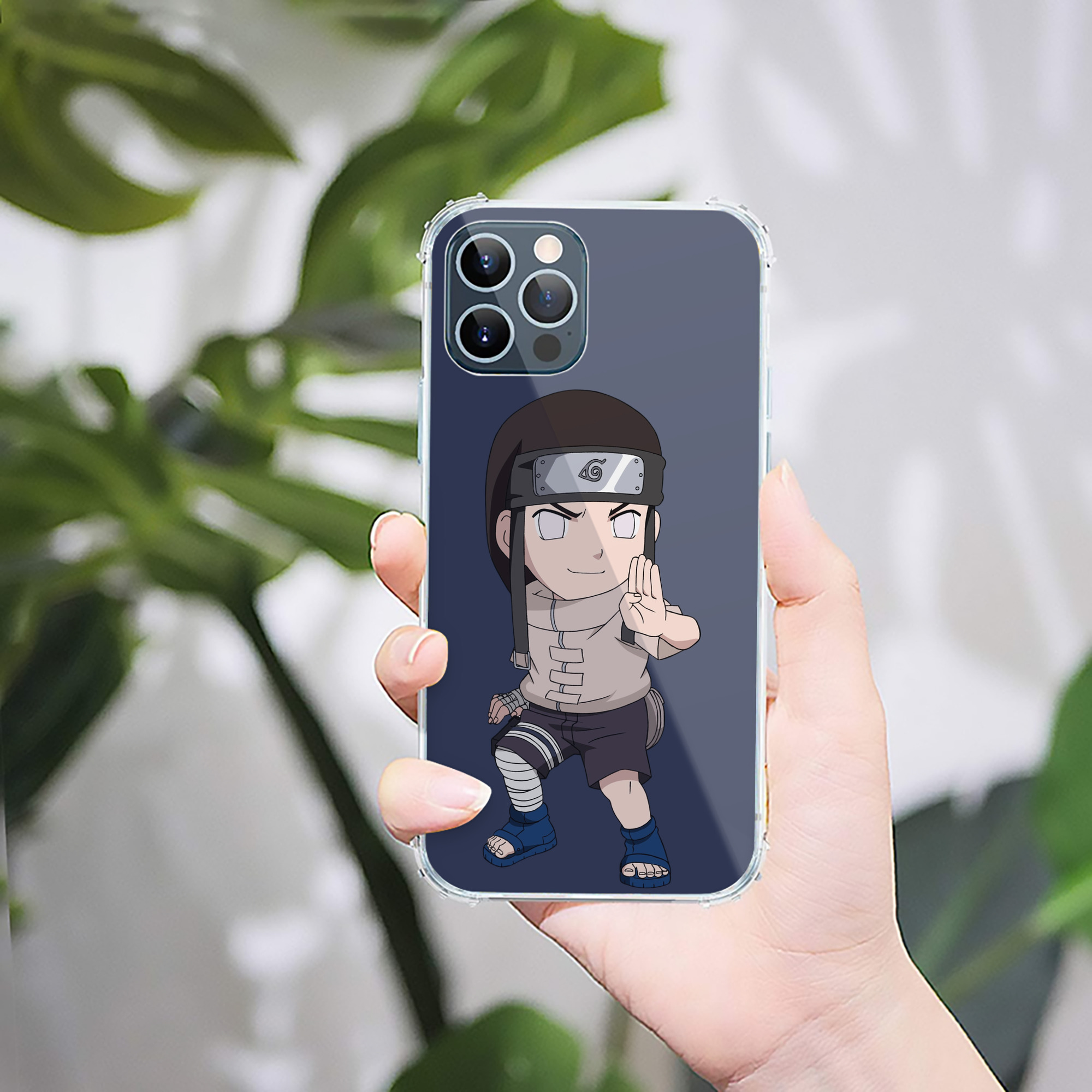 （画像用） NARUTO -ナルト- 日向ネジ Hyūga Neji 【iPhone 12シリーズ対応】透明スマホケース（クリアソフトケース）
